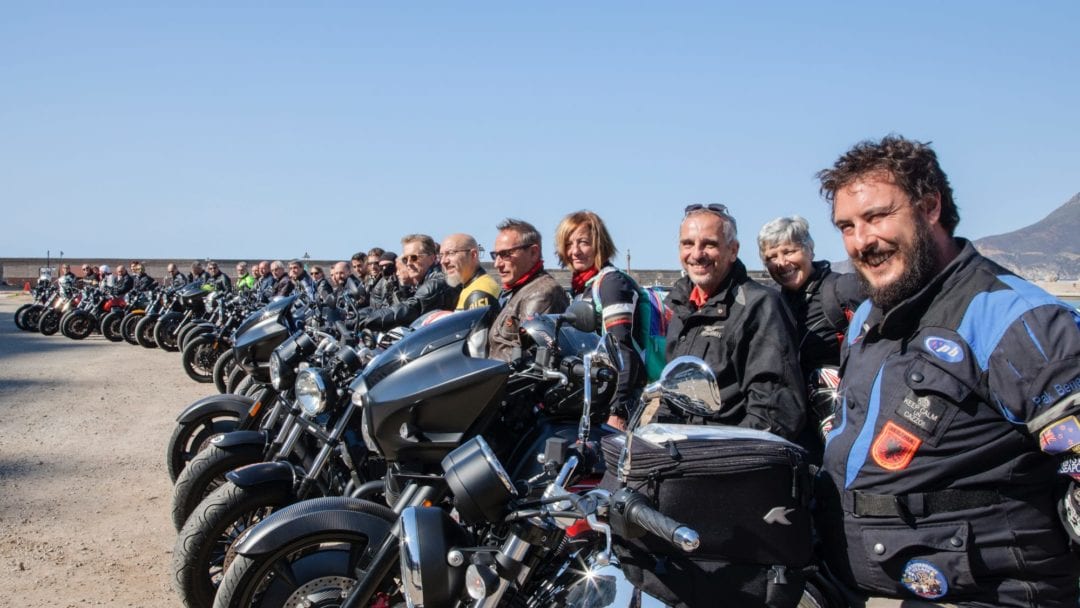 a view of the riders taking advantage of the Moto Guzzi Experience