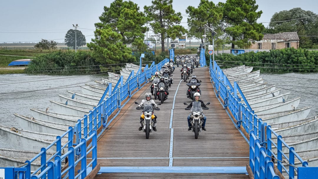 a view of the riders taking advantage of the Moto Guzzi Experience