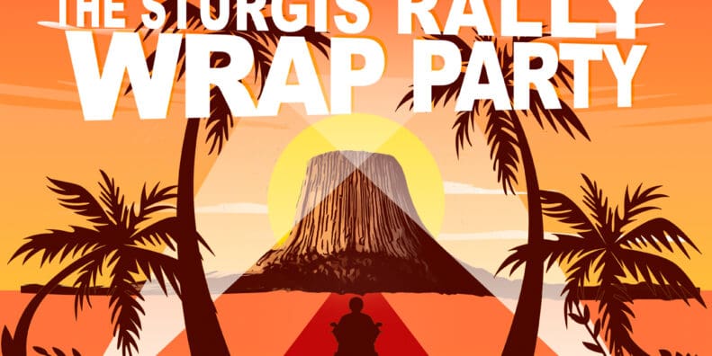 A poster of the up-and-coming Sturgis Rally Wrap Party