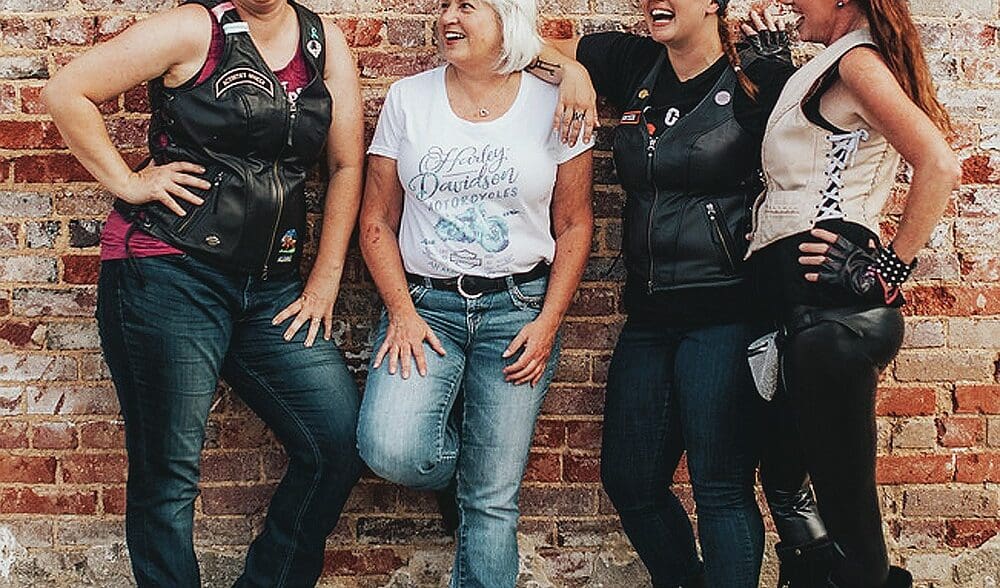 A picture of various members of the Ladies In Leather Rally