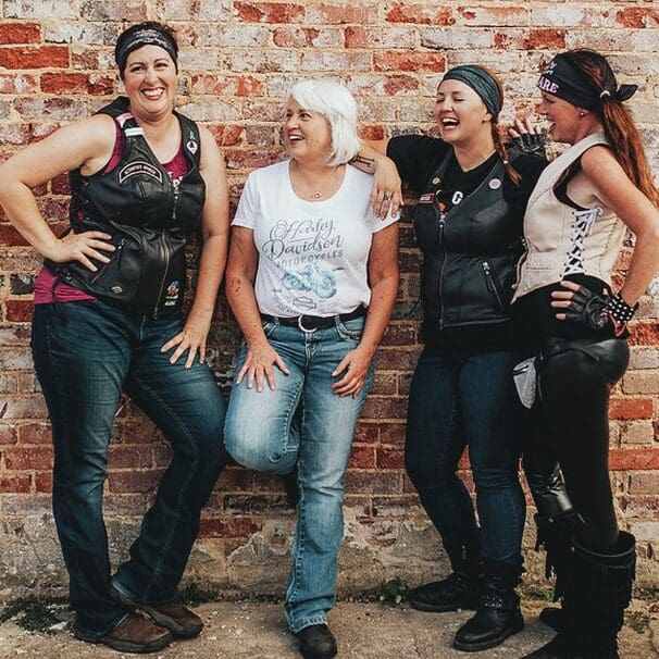 A picture of various members of the Ladies In Leather Rally