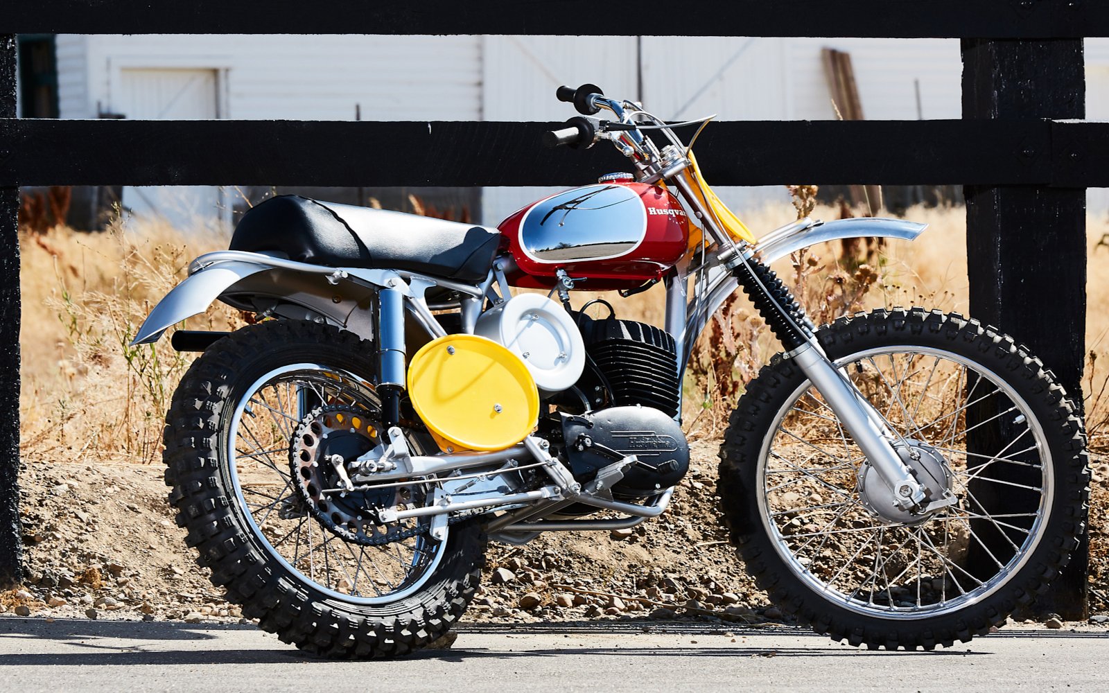 A side view of the 1968 Husqvarna Viking 360, previously property of Steve McQueen.