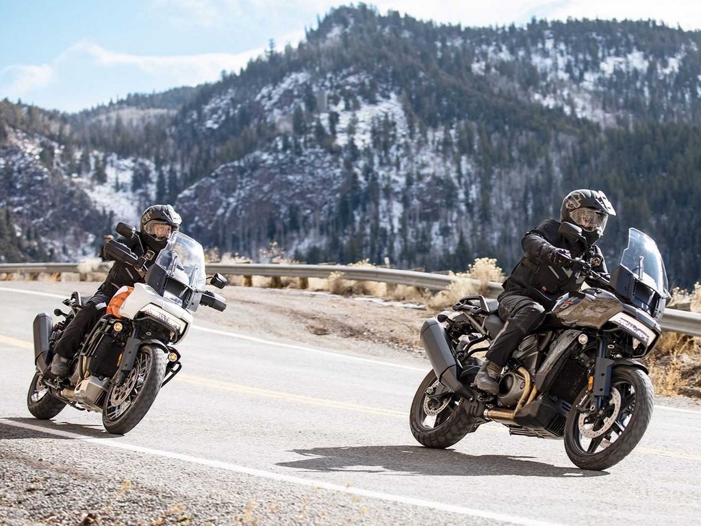 A view of two riders enjoying the all-new Harley Davidson Pan America