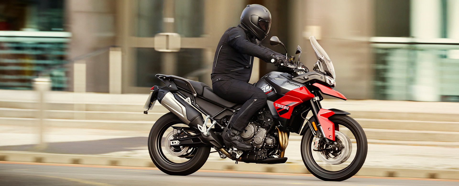 A view of a rider enjoying the 2021 Triumph Tiger 850