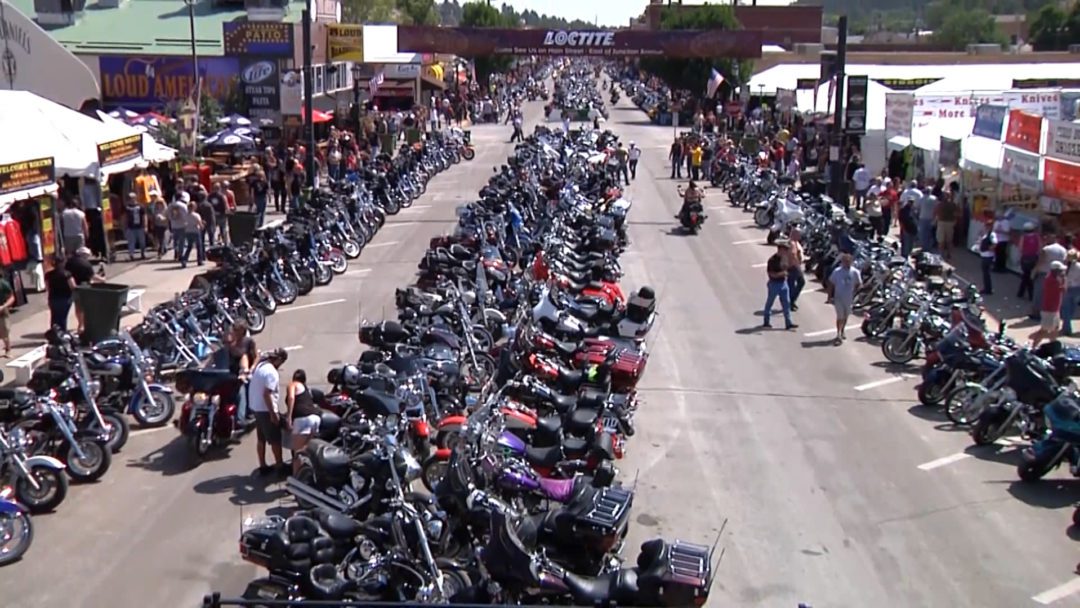 a view of the 45th Annual Sturgis Motorcycle Rally