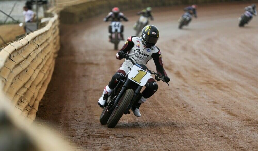 view of a racer at the AFT season, tearing up the track