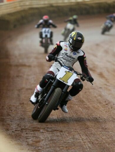 view of a racer at the AFT season, tearing up the track