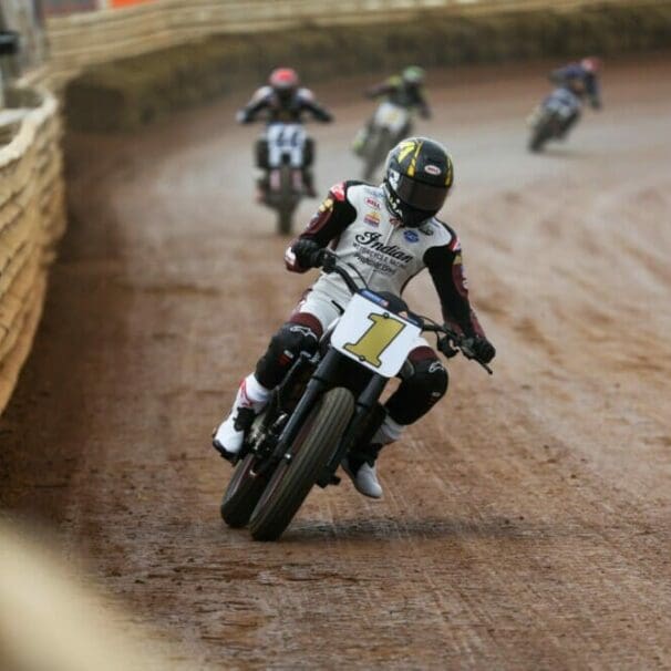 view of a racer at the AFT season, tearing up the track