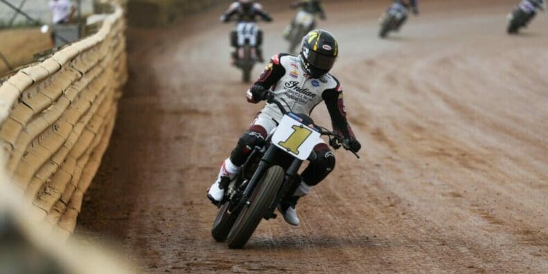 view of a racer at the AFT season, tearing up the track