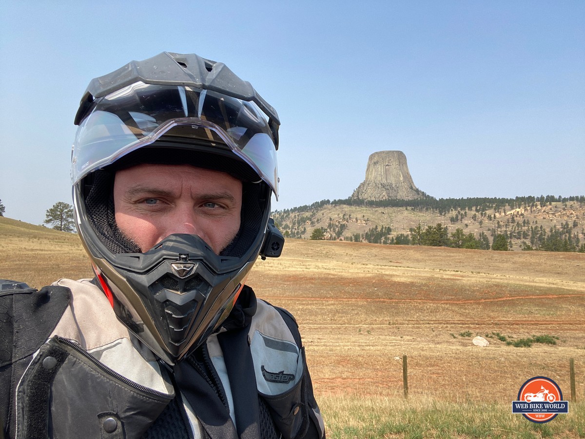 I visited the Devil's Tower in Wyoming while wearing the BMW GS Pure helmet.