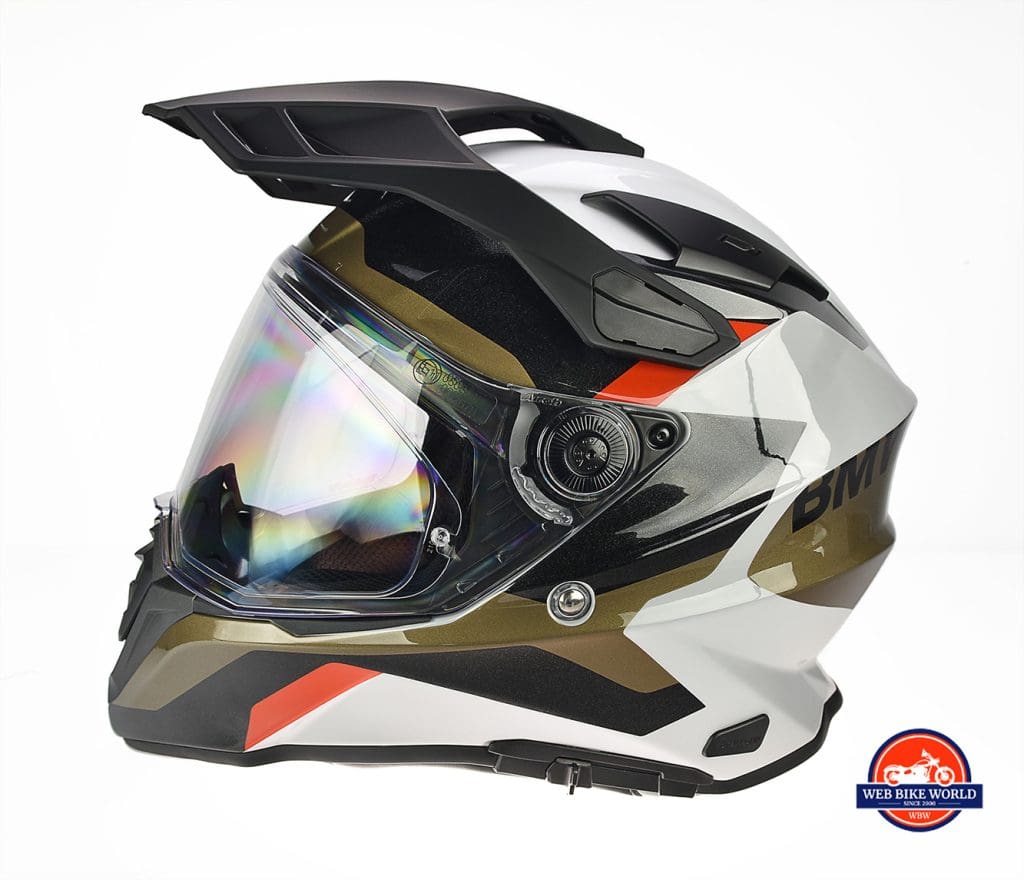 The BMW GS Pure helmet as seen from the left side.