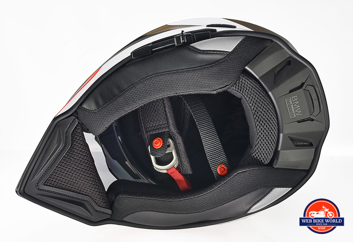 The bottom view of the BMW GS Pure helmet.