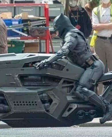 a side view of the new Batcycle from The Flash