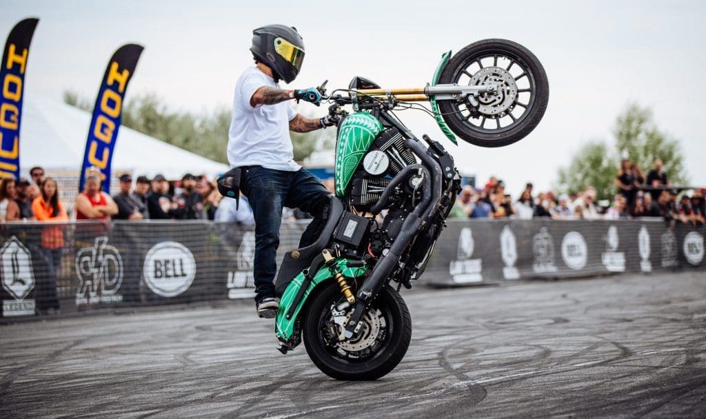 a view of a rider on a motorcycle at the Sturgis Rally of 2019