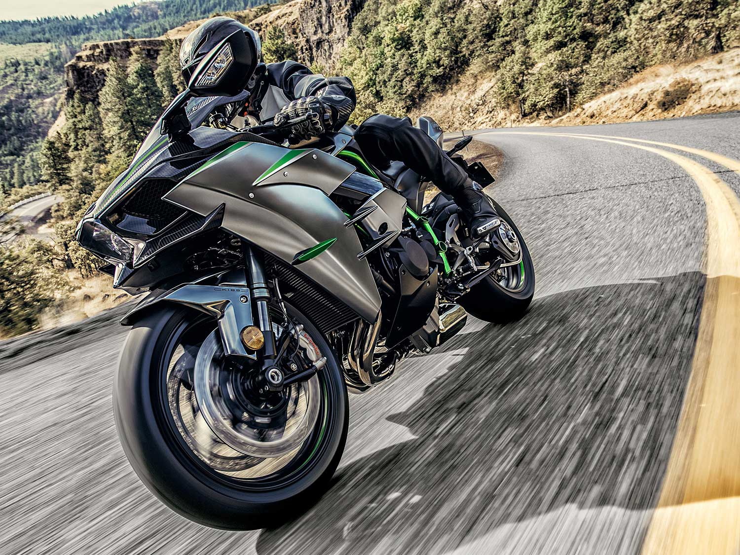 a side view of a Ninja H2 2021 model, one of the bikes affected by the recent recall