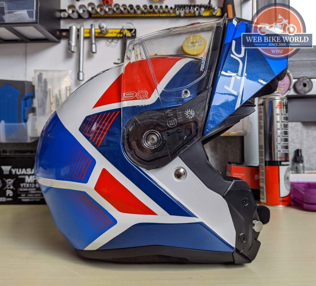 HJC i90 Modular Helmet Side View With Chin Bar Up