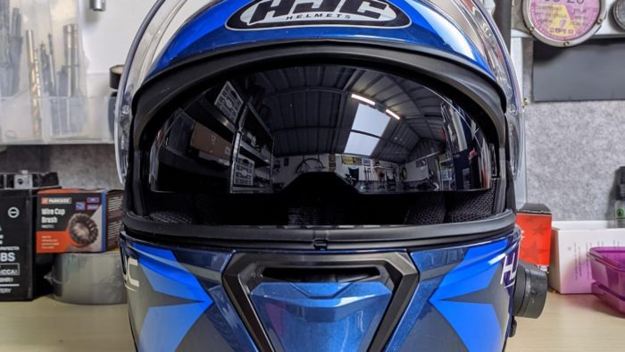 HJC i90 Modular Helmet Front View With Sun Visor Down