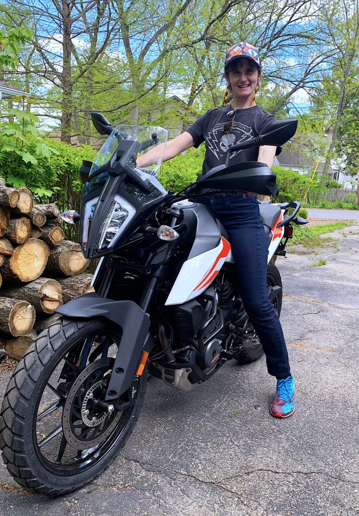 a view of Karleen Eberle (from Raven Rova) on her 2020 KTM 390 ADV