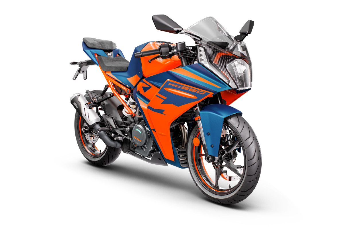 A view of the all-new 2022 KTM RC390