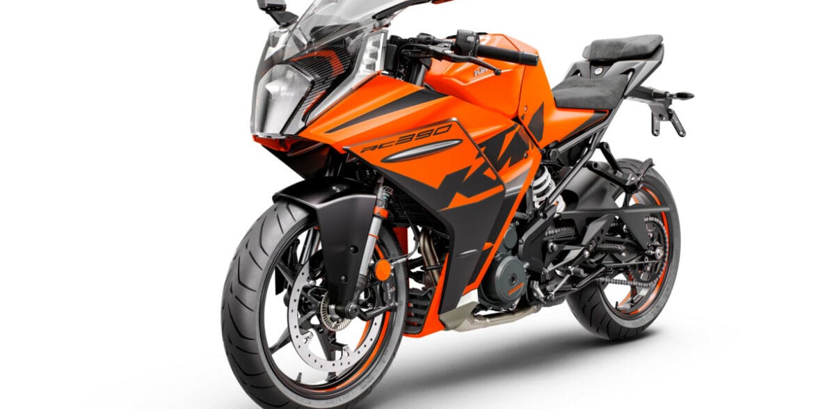 A view of the all-new 2022 KTM RC390
