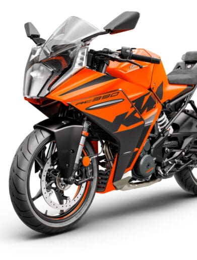 A view of the all-new 2022 KTM RC390