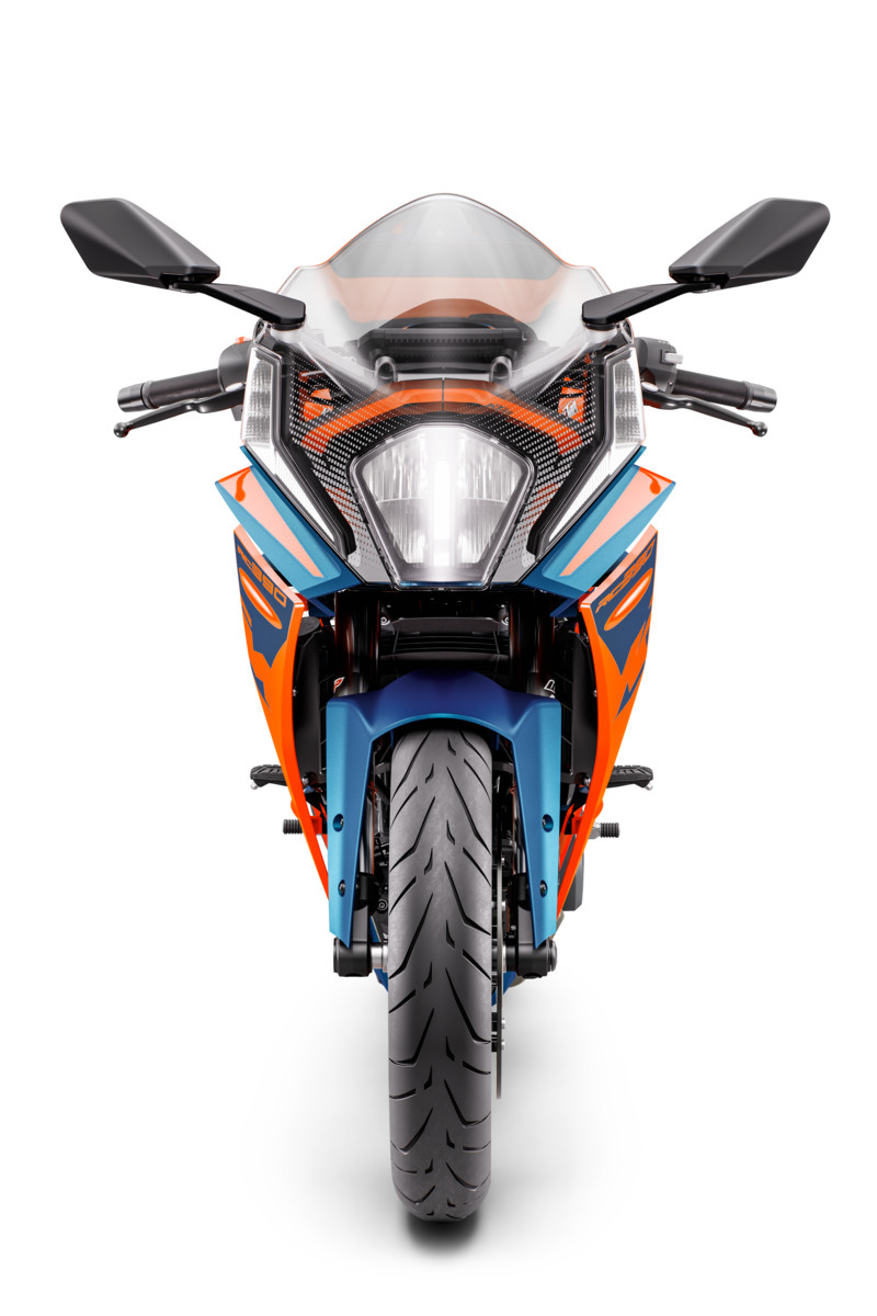 A view of the front of the all-new 2022 KTM RC390