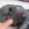 Front view of leather patch on index finger tip
