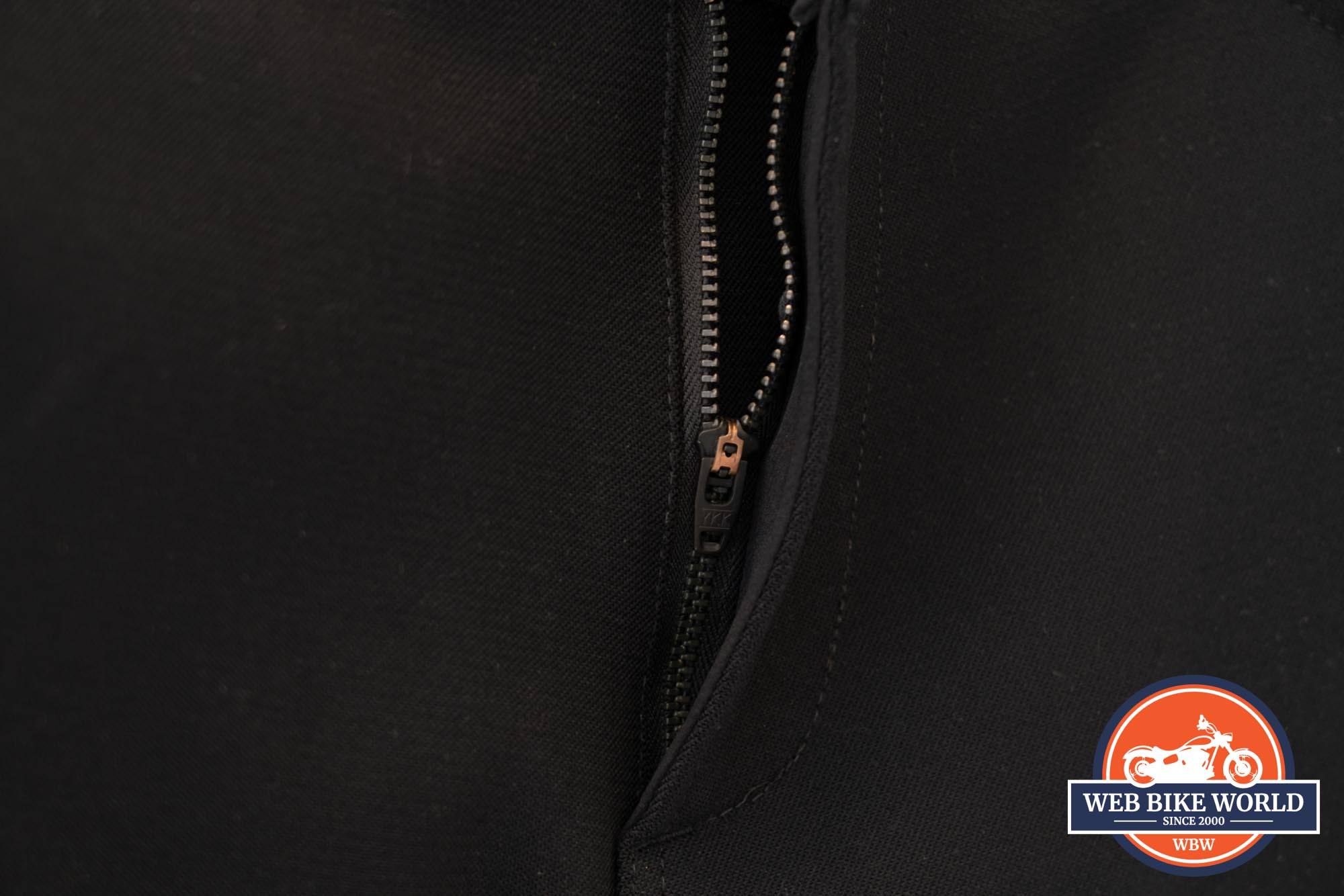 A view of the small fly tab on the Knox Urbane Pro Trousers
