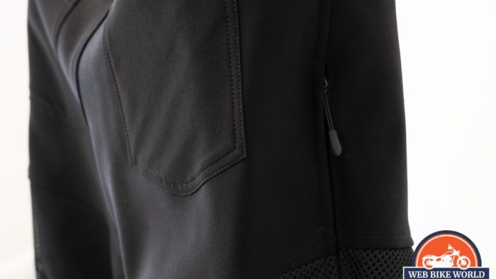 A view of the side entry of the thigh pocket on the Knox Urbane Pro Trousers