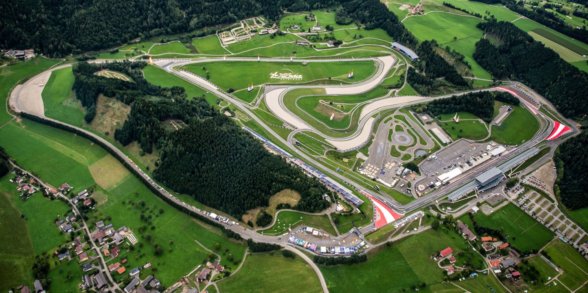 An aerial view of the Red Bull Ring in Spielberg