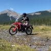 Me riding a 2021 Honda CRF300L Rally off-road in Kananaskis, Alberta.