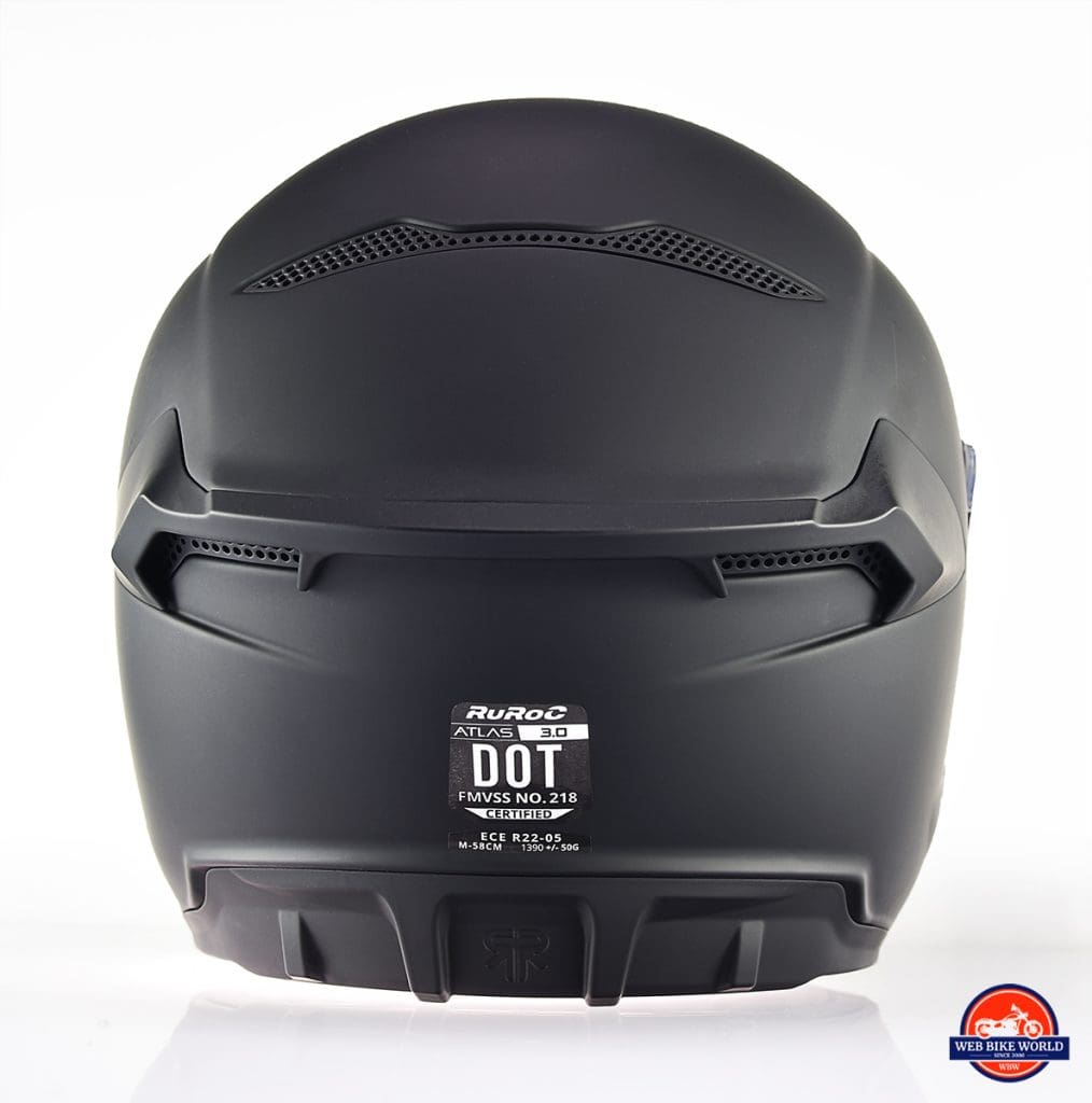 The Ruroc Atlas 3.0 helmet rear view.