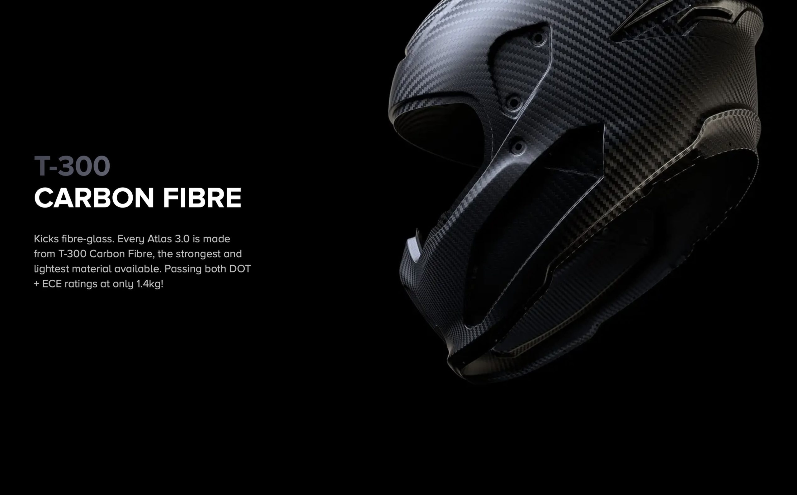 A view of the carbonfiber shell present in all Atlas 3.0 helmets