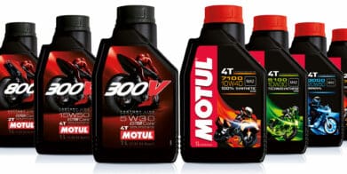 a view of the MOTUL race-derived "Ester technology" oil