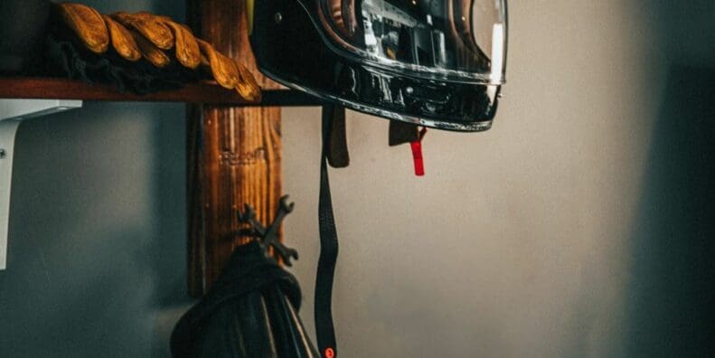 A view of the Trip Machine helmet hanger