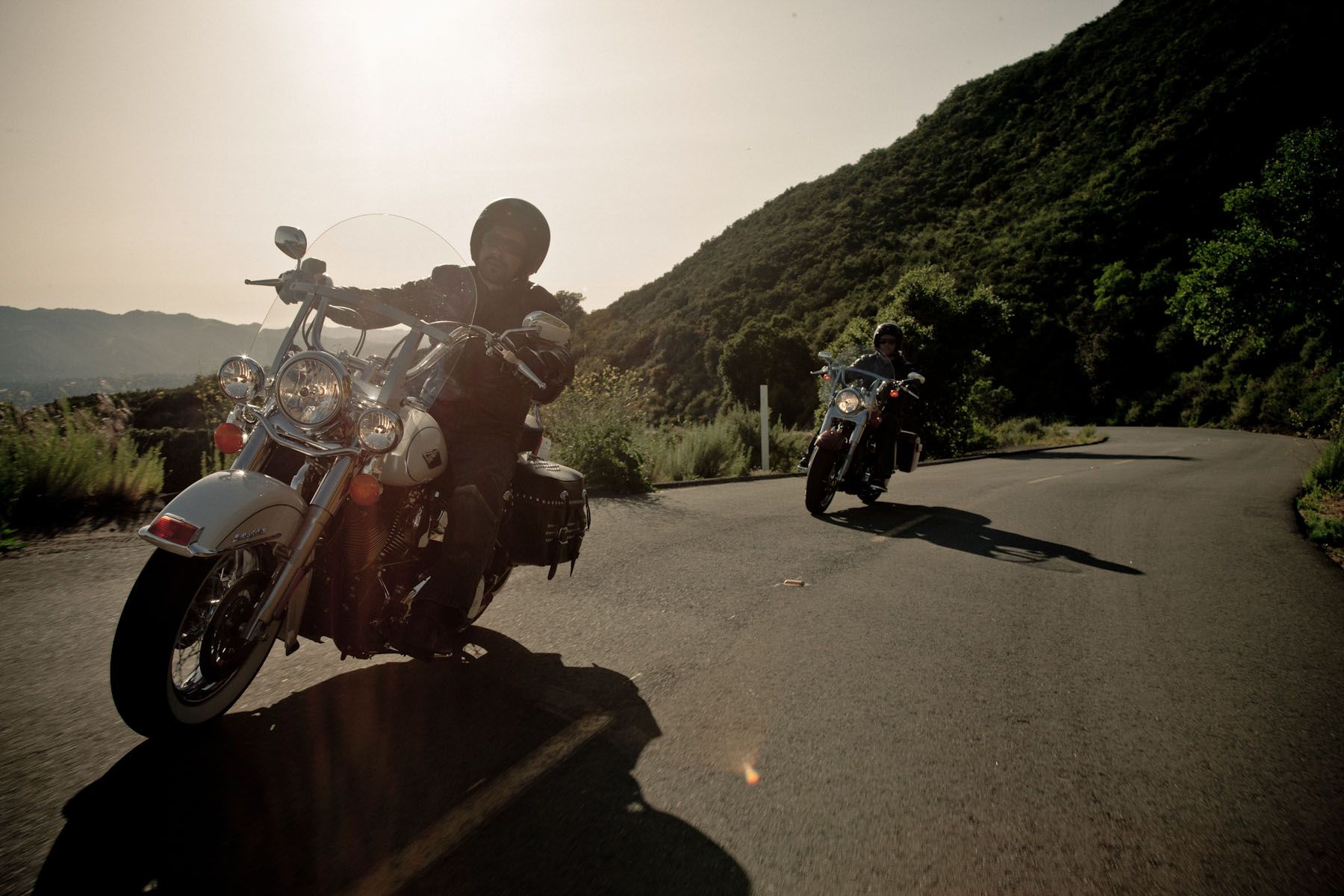 a view of Harley Davidson riders