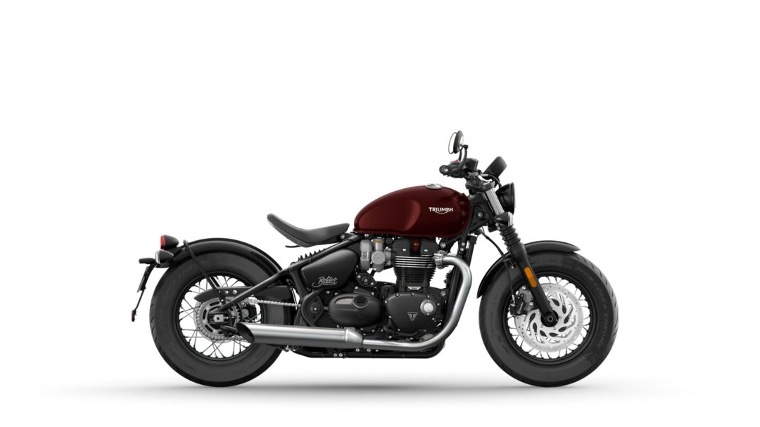 A side view of the 2022 Triumph Bonneville Bobber