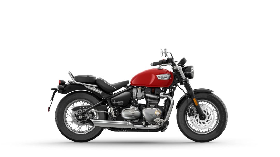 A side view of the 2022 Triumph Bonneville Speedmaster