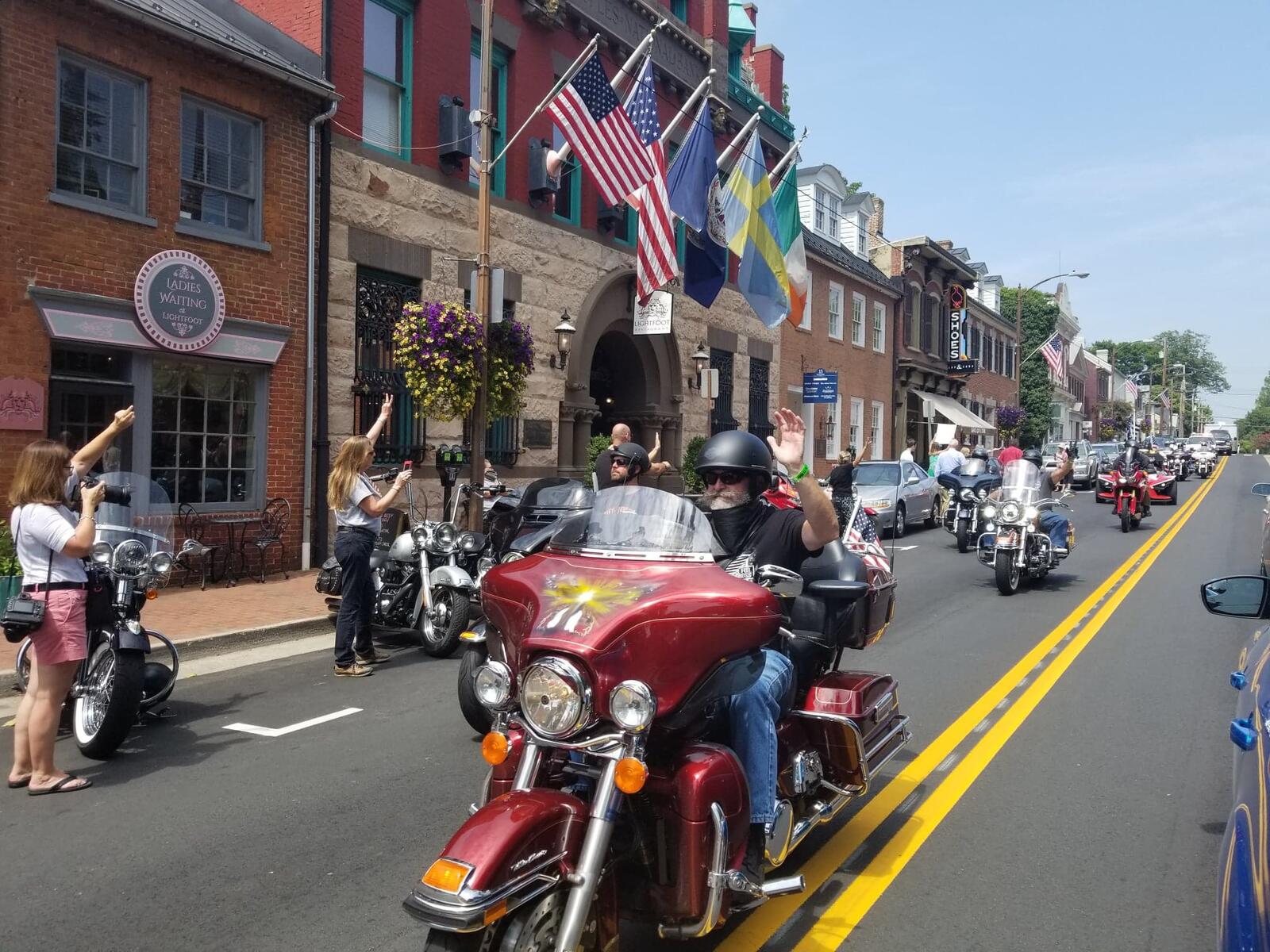 A view of riders biking in commemoration of America's 911 Foundation