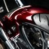 a view of the tire and cover on the Bad Land 1992 EVO 300 Wide Tire Chopper, also known as ‘The Hades Chopper’.