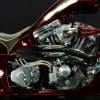 a close-up of the engine on the Bad Land 1992 EVO 300 Wide Tire Chopper, also known as ‘The Hades Chopper’.