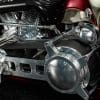 a view of the belt on the Bad Land 1992 EVO 300 Wide Tire Chopper, also known as ‘The Hades Chopper’.