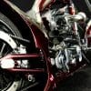 a view of the right side of the Bad Land 1992 EVO 300 Wide Tire Chopper, also known as ‘The Hades Chopper’.