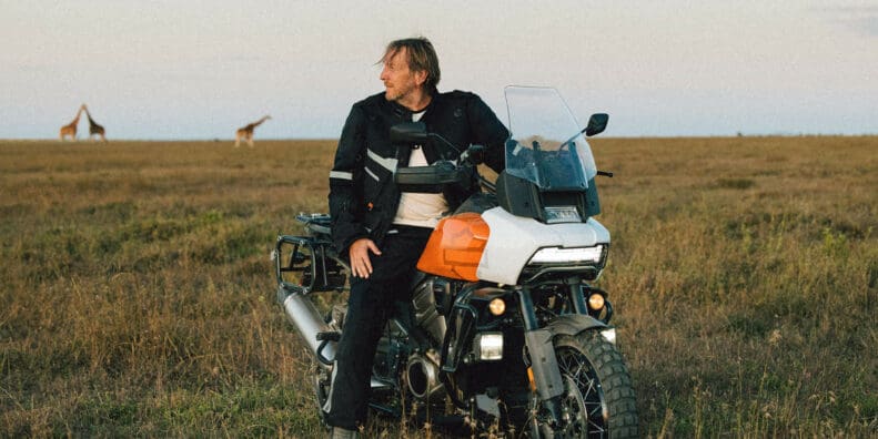 Jochen Zeitz, Chairman, CEO and President of Harley-Davidson, enjoying the all-new Harley Davidson Pan America