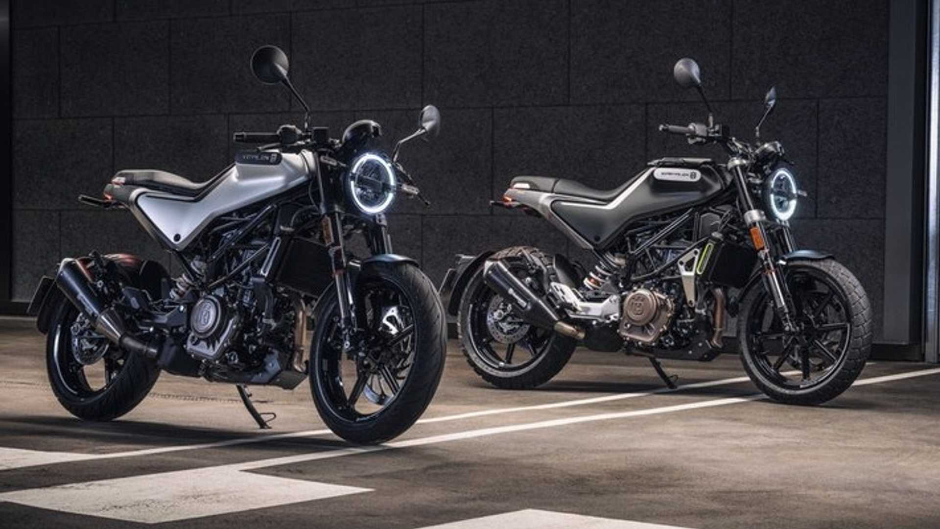 A view of the 2021 Husqvarna Svartpilen 401 and Vitpilen 401