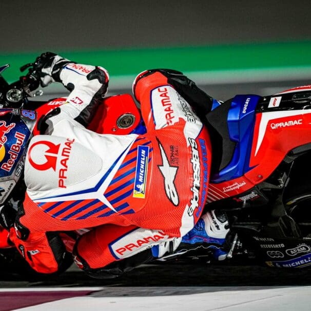 a view of a racer in the Pramac racing team of 2021