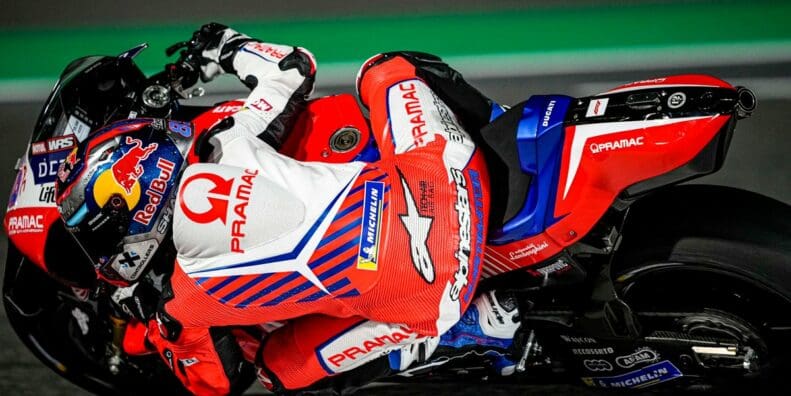 a view of a racer in the Pramac racing team of 2021