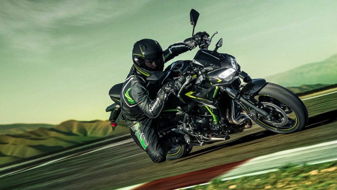 A rider enjoying the twists on a 2021 Kawasaki Z650