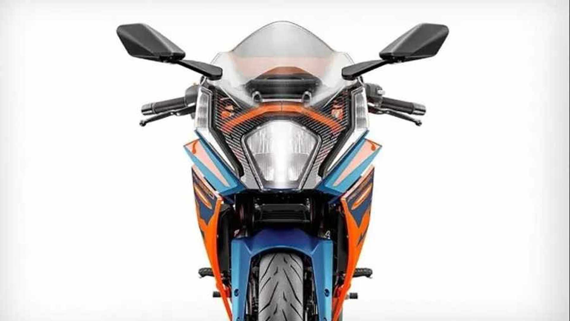 A sneak peek of the 2022 KTM RC390, front view