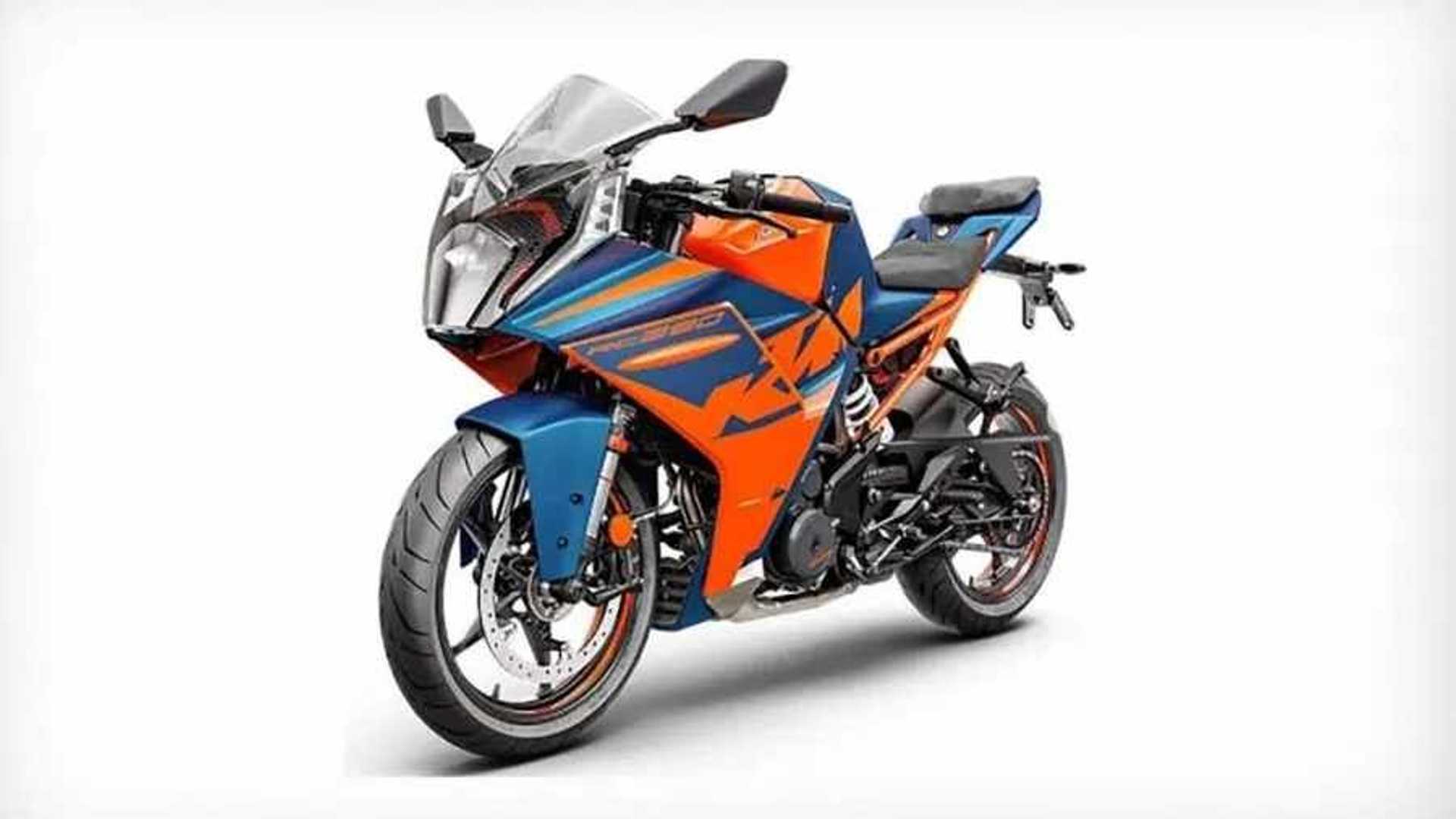 A sneak peek of the 2022 KTM RC390, side view